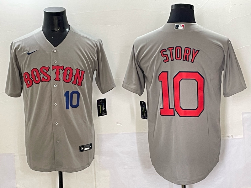 Men Boston Red Sox #10 Story grey 2025 Nike MLB Jersey 05->boston red sox->MLB Jersey